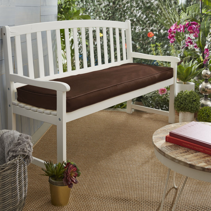 Sunbrella Outdoor 2'' Bench Seat Cushion, 2" H x 44" W x 19" D, Canvas Henna Sunbrella Canvas