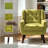 Davey Upholstered Green Linen Blend Tufted Wide Back Armchair with Solid Wood Leg-1921251226