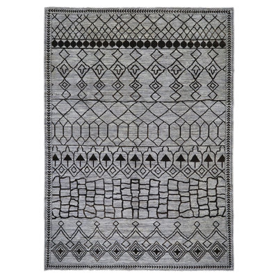 Slate Gray Shaggy Design 10'2" x 14'0"