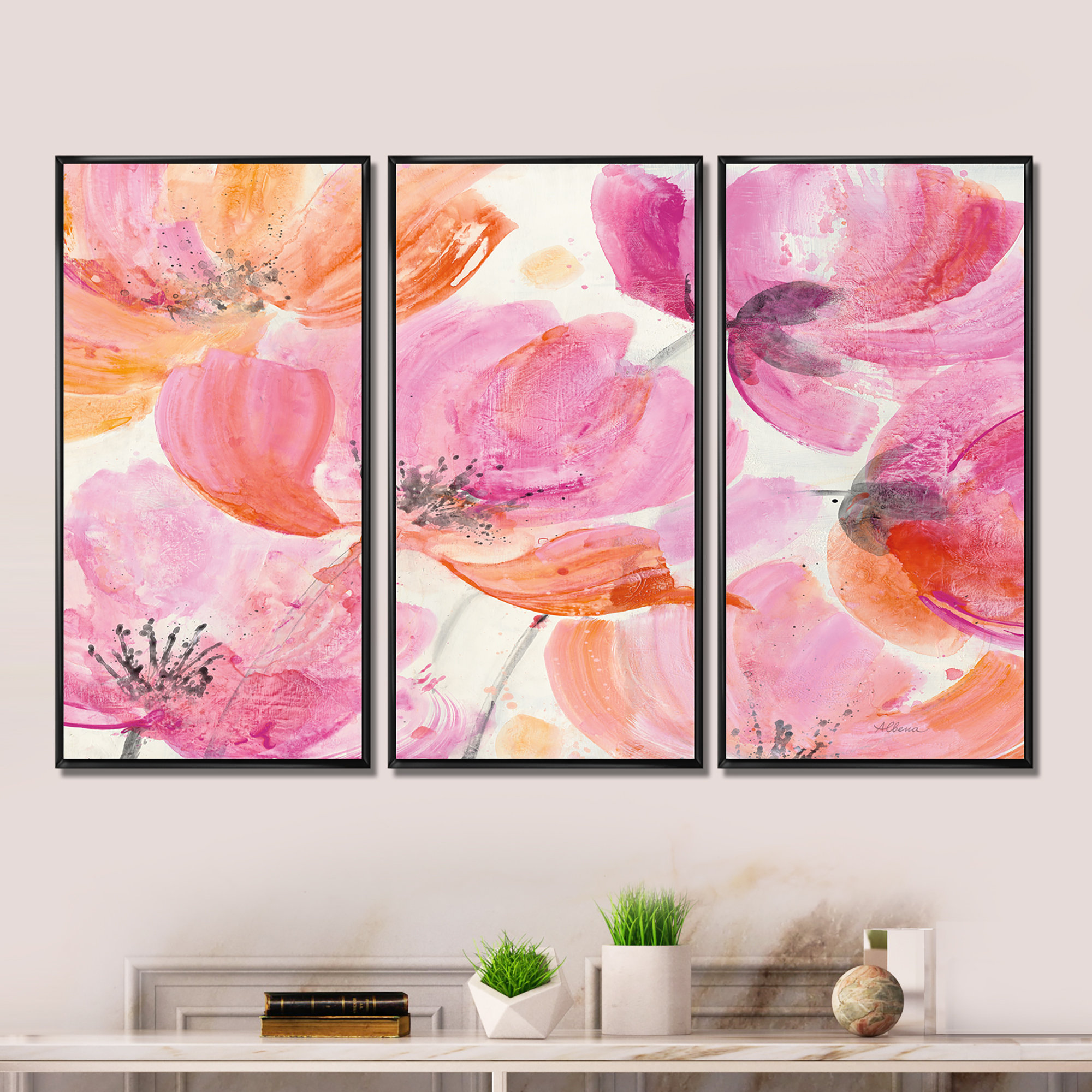 DesignArt Shabby Flower III - Shabby Elegance Framed Canvas Wall Art ...