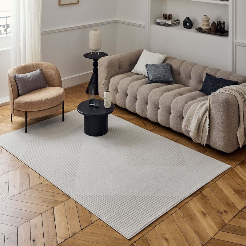 Carmel Modern Geometric Cream Area Rug, Rectangle 240 x 340 cm