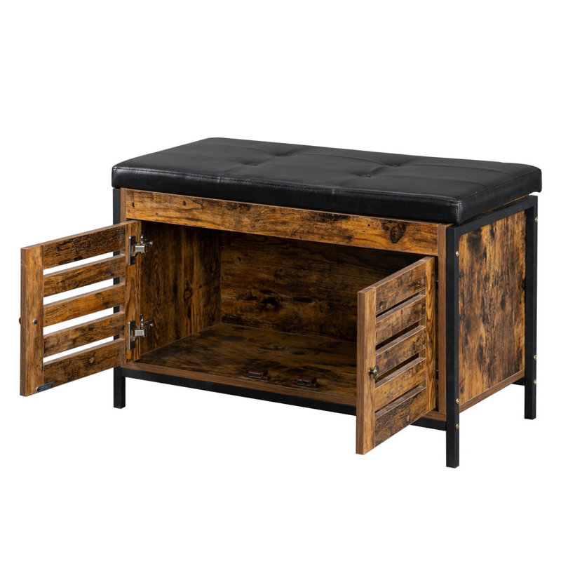 Faux Leather Upholstered Storage Bench