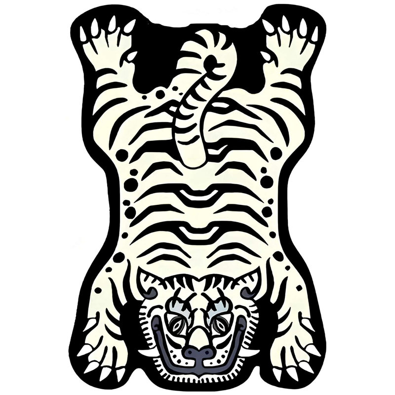 Monochrome Hunter Shaped Accent Rug