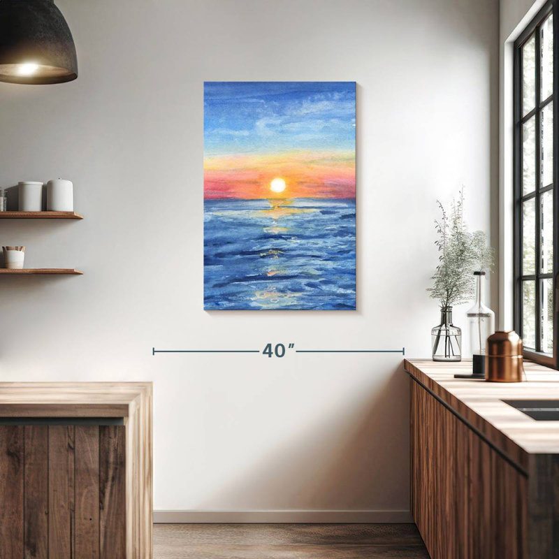 Coucher de soleil avec l'eau Gillard, H 36 po x l 24 po