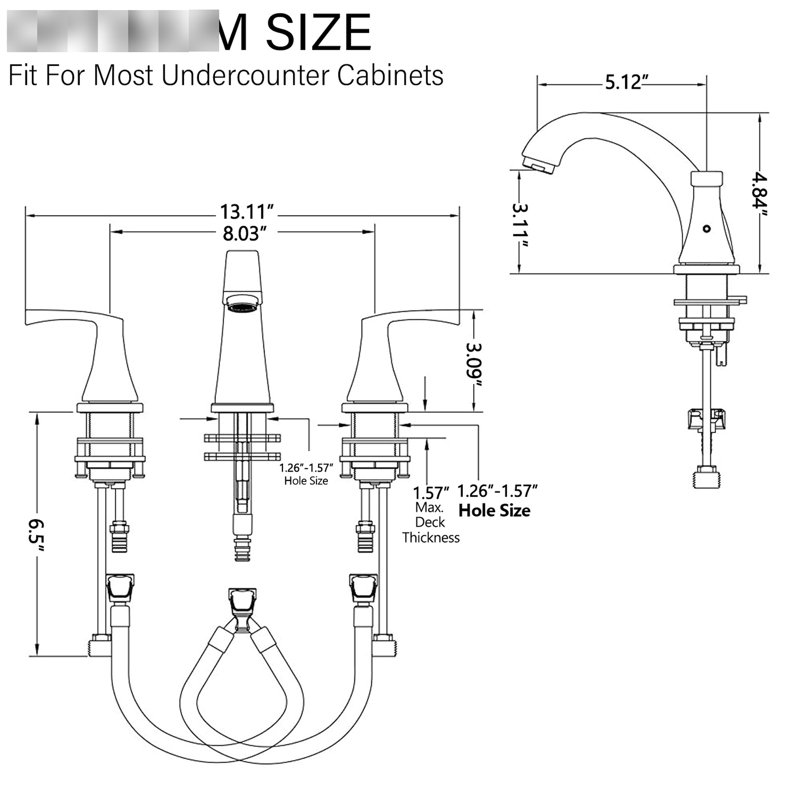 Brushed Nickel Bathroom Faucet - Stainless Steel, 2 Handles, To Daily Use 8" Widespread, Modern Look, Brushed Nickel