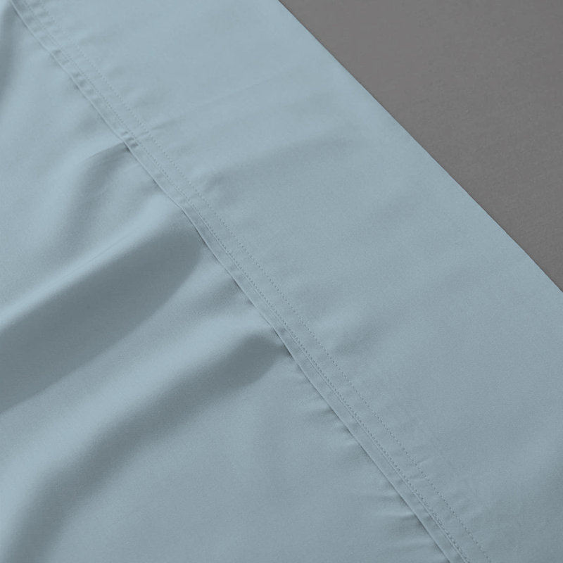 100% Organic Cotton Cool & Crisp Percale Weave Sheet Set - Sleep by Wayfair™, King Sheet Set with 2 Pillowcases, Aqua