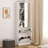 Modern Shoe Storage Cabinet with Mirror for Narrow Corridor and Entryway