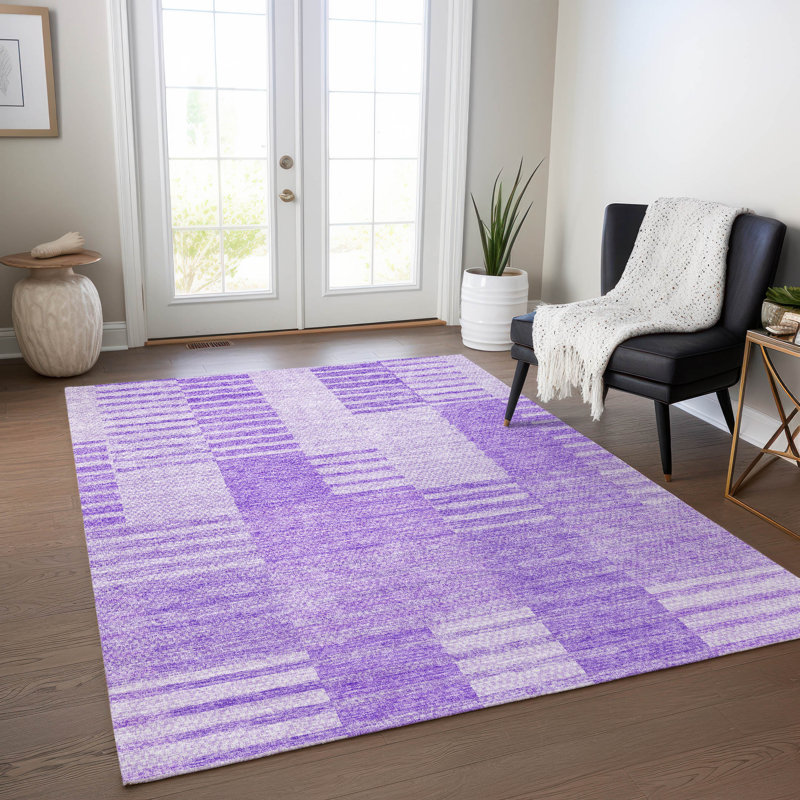 Lavonia Washable Striped Indoor / Outdoor Rug, Rectangle 10' x 14'