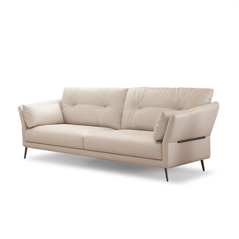 Causeuse-coussin standard en cuir véritable blanc, Blanc