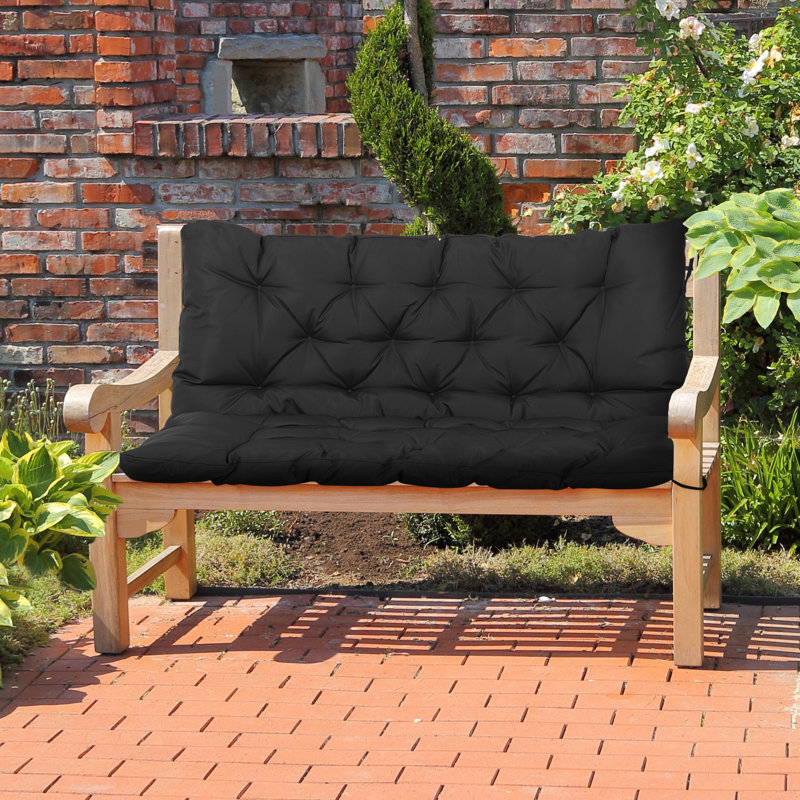 Coussin de dossier / siège d'extérieur, Noir, L 47,2 po x P 21 po
