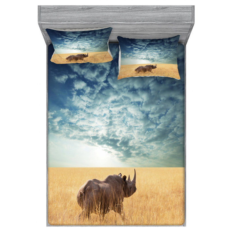 Safari Microfiber Sheet Set, Queen Sheet Set with Fitted Sheet