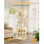 Cat Tree for Indoor Cats, Multi-layer Scratching Post with Large Platform, 2 Caves, 7 Sisal Posts, Pompoms, Cat Basket, Hammock, Suitable for Cats-801803118-801803117