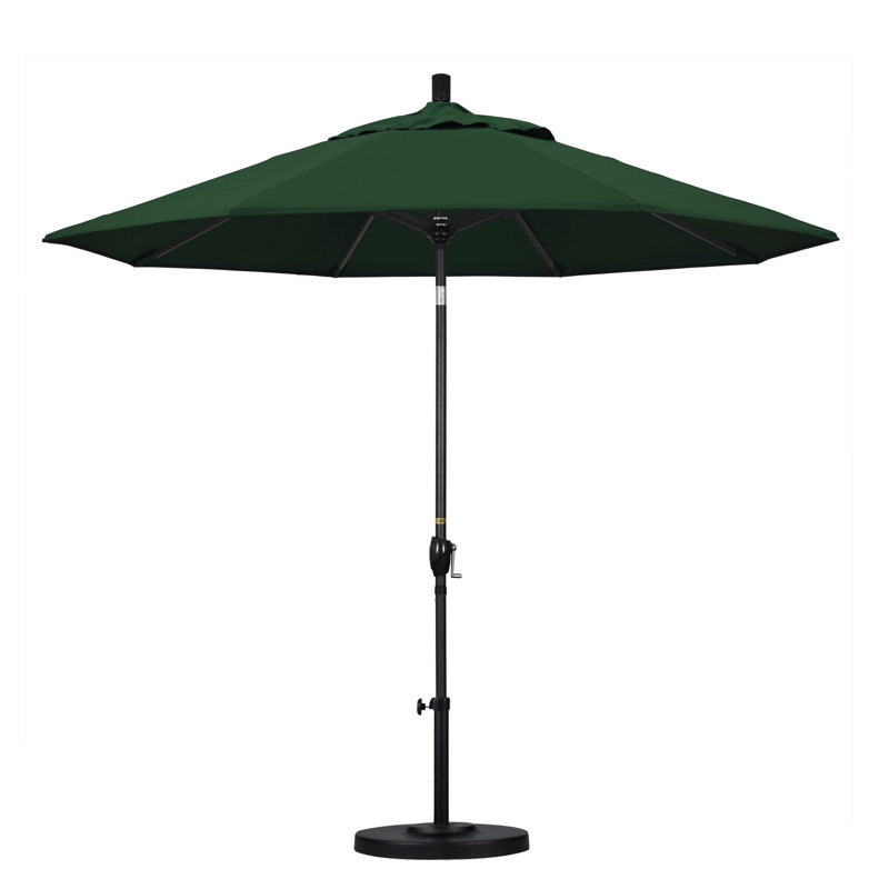 Parasol de marché 9 pi Ayomipo, Toile verte Pacifica, Hammertone Grey