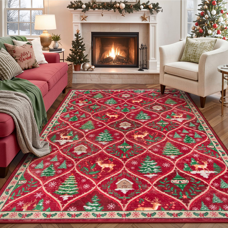 Laziya Christmas Rug, Rectangle 5 pi x 7 pi