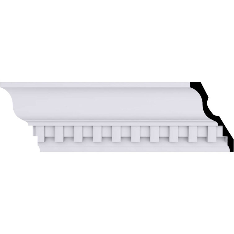 Échantillon - Moulure couronnée Endurathane Dentil, H 4 5/8 po x P 2 7/8 po x F 5 1/2 po x L 12 po (répétition 1 3/8 po)