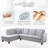 3-Piece Flannel Sectional Sofa-1419899862-1419899861