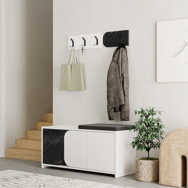 8 Pair Shoe Storage Cabinet, White/Bendir