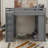 Jeneya Full Size Loft Bed with Large Shelves, Writing Desk and LED Light-426831511
