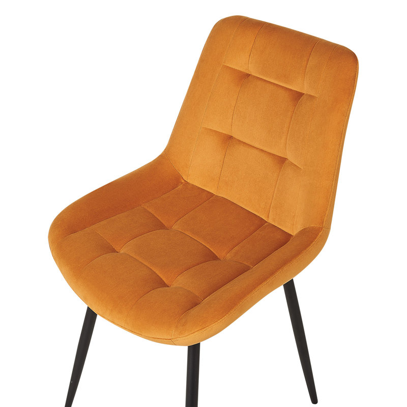 Abygale Tufted Upholstered Full Back Side Chair, Orange