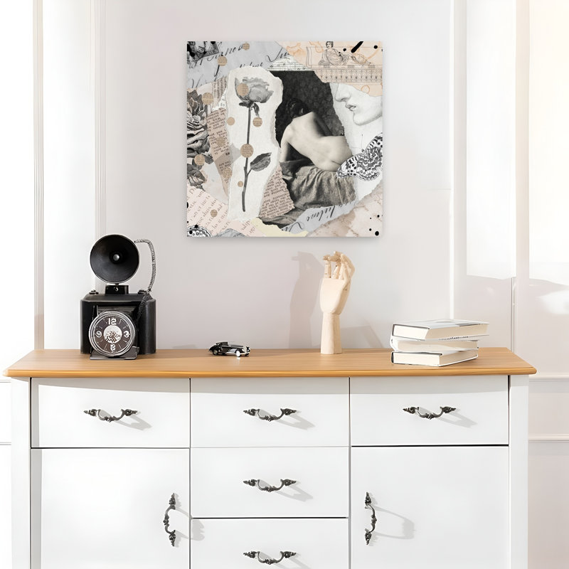 «Sensual Rose Collage Classic Delicate Elegant Butterfly Rose Landscape Nature», art mural