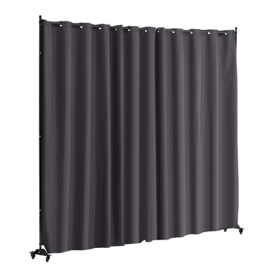 Room Divider, 96×120inch Portable Panel Room Divider with Wheels Curtain Divider Stand, Room Divider Privacy Screen for Office, Bedroom, Dining Room, Study
