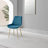 Edzard Industrial Style Wood Effect Dining Table Set with 4 Luxury Velvet Upholstered Dining Chairs-1067361414