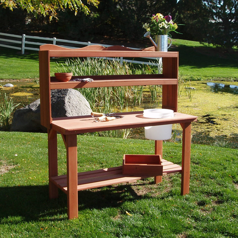 Dunlop Cedar Potting Bench, Cedar Stain