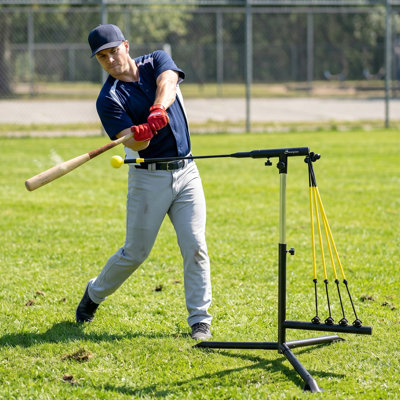 Entraîneur de baseball réglable de 32,7 po à 43,3 po avec 4 bandes de puissance