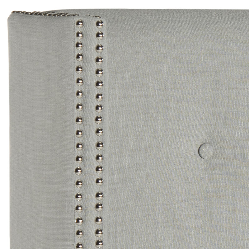 Burch Upholstered Headboard, Full, Linen Silver