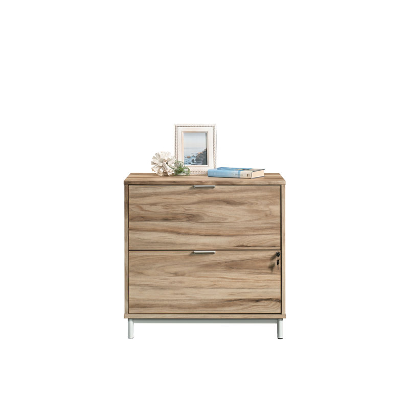 Classeur latéral en bois à finition bois - solution de bureau contemporaine, tiroir verrouillable pour les dossiers importants, glissement en douceur, tout produit fini, base, rangement compact de style solution de rangement, mouvement,