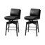 Tabouret de bar rotatif en simili cuir Lafrance avec coussin de dossier amovible et pieds en bois massif (ensemble de 2)-1289281087