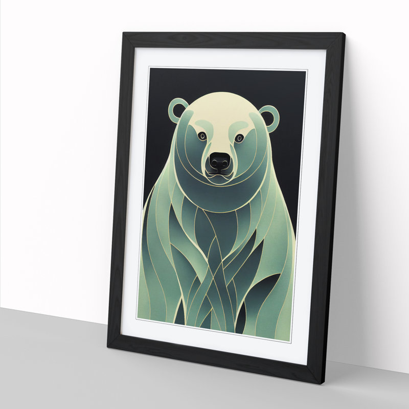 Polar Bear Art Nouveau - Framed Print, Walnut