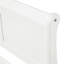 Lit plateforme simple en bois massif blanc avec tête de lit