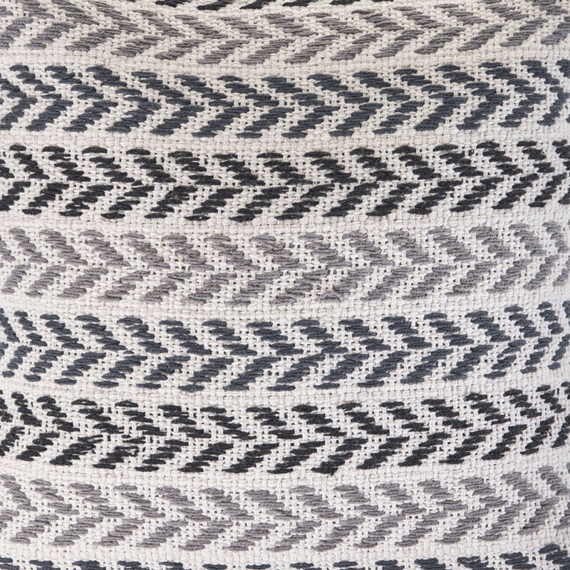 Coussin 100% coton tissé à la main, polyester, Gris / Noir