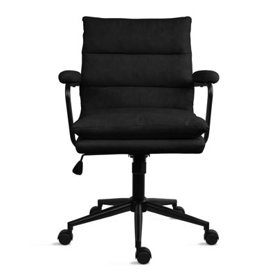 Jergis Cloth Office Chair Modern Mid Back Office Chair with Cushioned Fabric Seat and Back