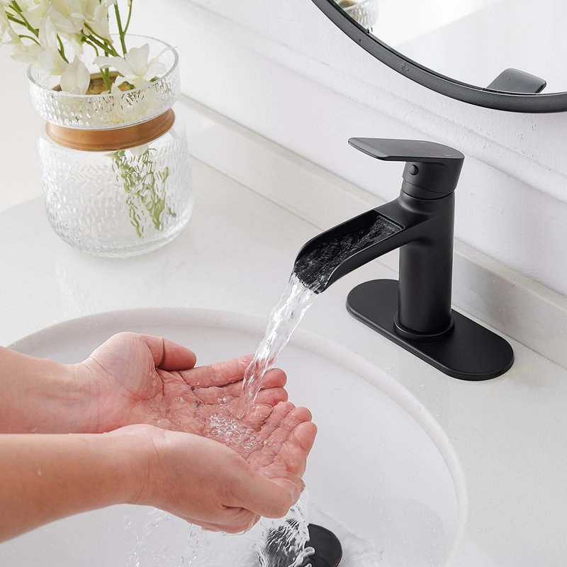 Waterfall Single Handle Single Hole Modern Bathroom Faucet