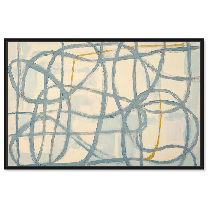 «Unbroken Line II», art mural minimaliste par , H 11 po x l 16 po, Cadre flottant noir