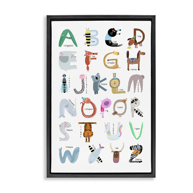 Lettres éducatives pour animaux, H 31 po x l 21 po, Cadre flottant noir de jais