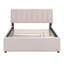 Lit plateforme tapissier avec lit gigogne double Teddy-753875857-753875862