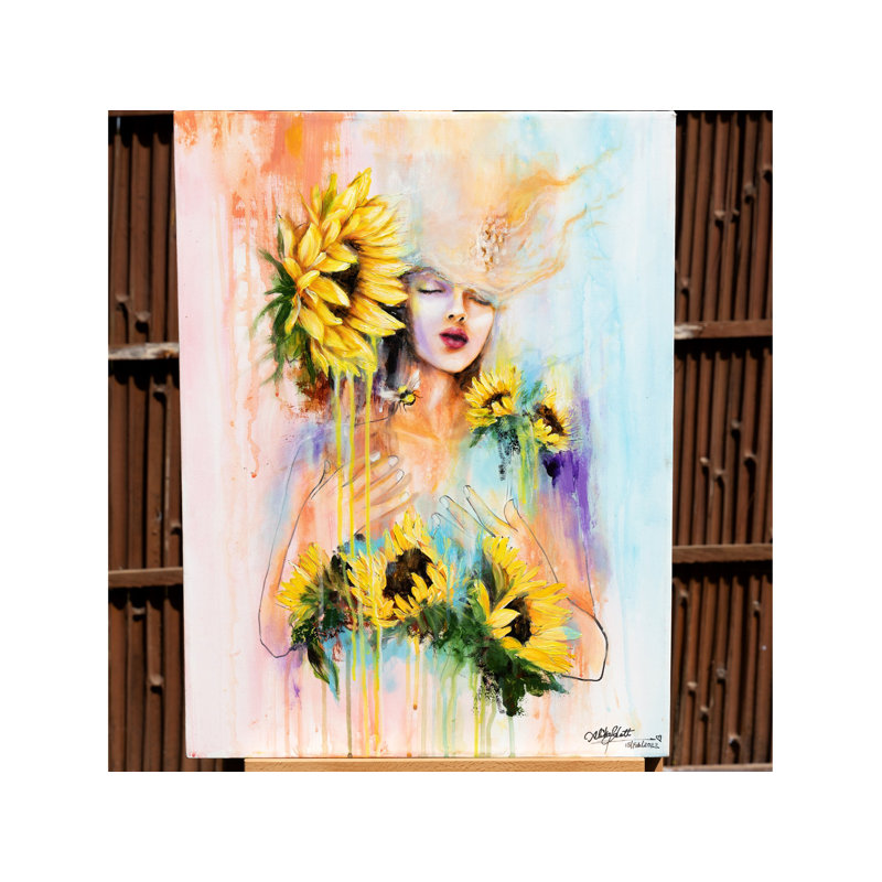 La fleur | Peinture par Alika Bhatt | Pour la décoration murale