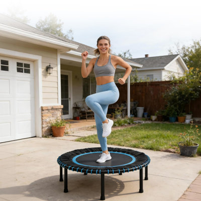 Trampoline de remise en forme pour adultes de 40 pouces avec élastiques durables - Rebondeur silencieux à capacité de charge maximale de 330 lb, entraîneur d'exercice d'intérieur / jardin Cardio Balance