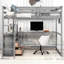 Lit mezzanine double en bois avec bureau et 2 tiroirs Hadi-115335264