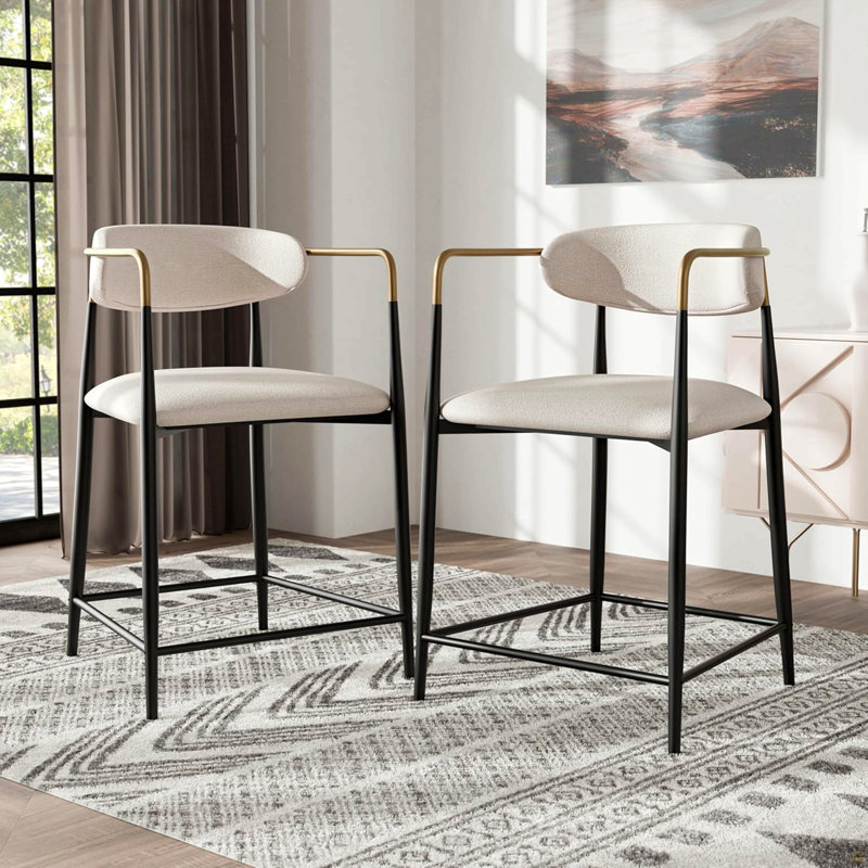 Chaise en métal à hauteur de comptoir 2 pièces