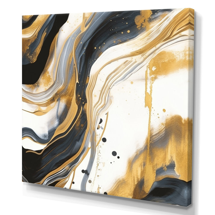 Eiledh Solid Marble Paint Artwork V Mercer41 Size: 23 H x 23 W x 1 D