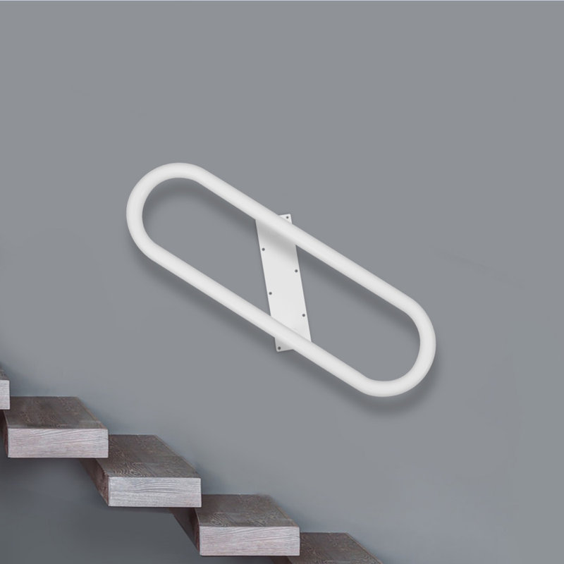 Oval-Shaped Wall Mounted Handrail, White