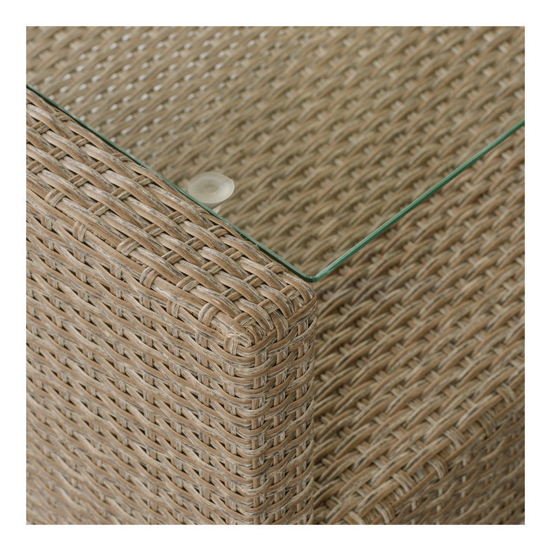 Extérieur, ensembles de meubles de patio, ensemble de conversation 4 pièces Canapé modulaire en osier avec coussin