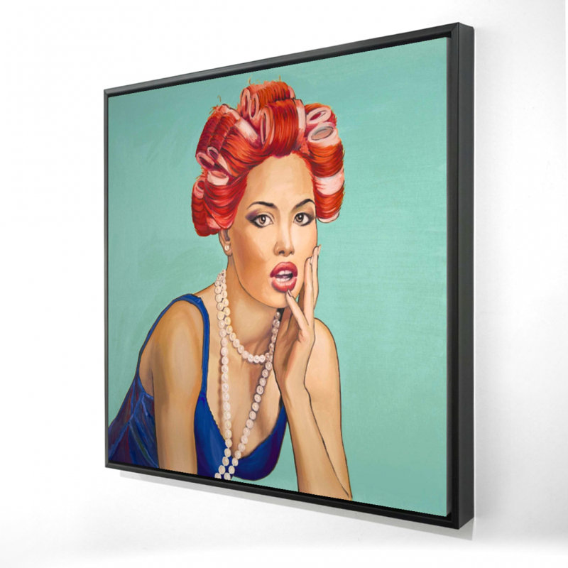 Toile de chambre à coucher avec pin-up fille bleue | Décoration intérieure
