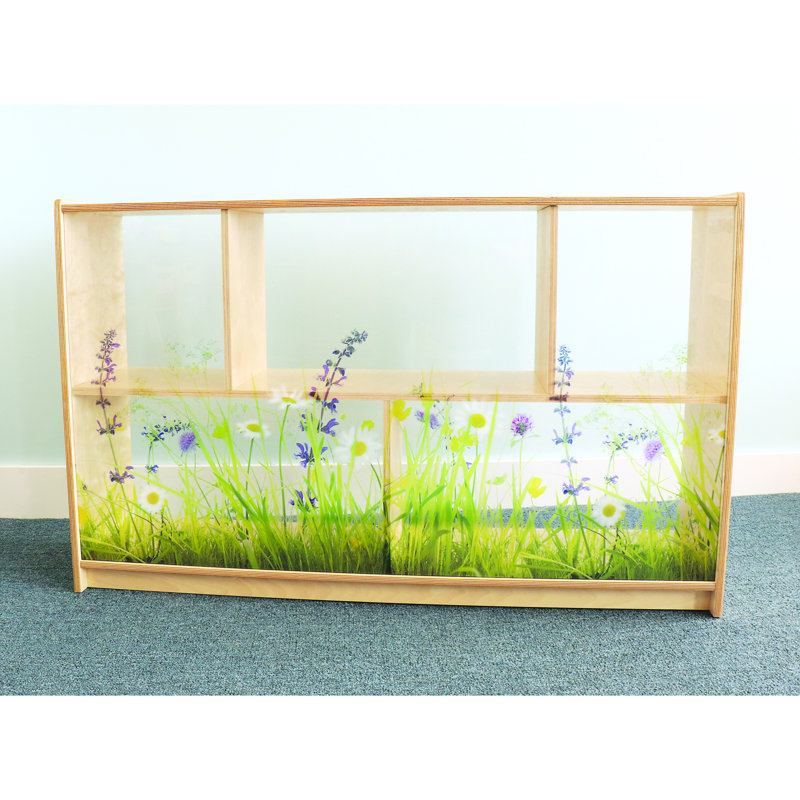 Whitney Brothers 30" Natural Birch Wood Classroom Cabinet with Acrylic Back