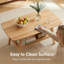Table basse en bois massif avec tablette de rangement, chêne naturel, 39,37 L, style Mid-Century moderne