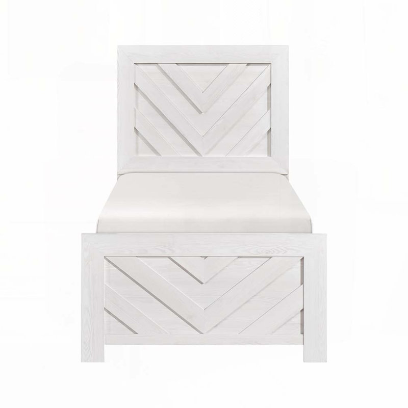 Wooden Platform Bed, Twin, White